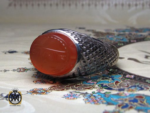 00 انگشتر عقیق یمن با حکاکی شرف الشمس اثر استاد ضابطی - کد 8666 - تصویر 6