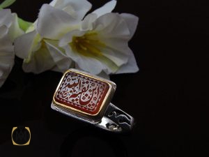 00 انگشتر عقیق یمن مردانه با حکاکی این بقیه الله - کد 8667 - تصویر 6