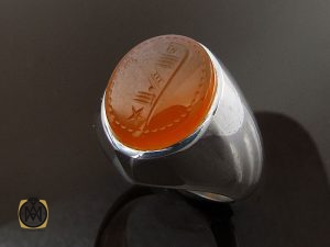 00 انگشتر عقیق یمن با حکاکی شرف الشمس اثر استاد ضابطی - کد 8668 - تصویر 6