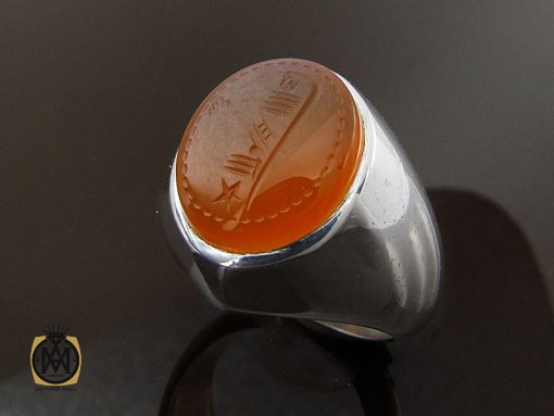 انگشتر عقیق یمن با حکاکی شرف الشمس اثر استاد ضابطی - کد 8668 - تصویر 6
