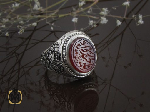 00 انگشتر عقیق یمن مردانه با حکاکی یا حیدر کرار استاد حیدر - کد 8595 - تصویر 7