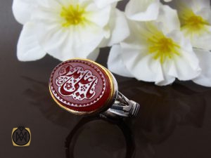 00 انگشتر عقیق یمن مردانه با حکاکی یا علی مدد - کد 8671 - تصویر 6