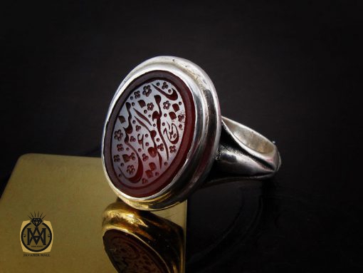 00 انگشتر عقیق یمن با حکاکی یا معز المومنین - کد 8672 - تصویر 6