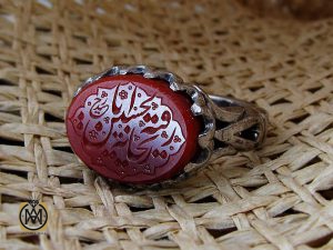 00 انگشتر عقیق یمن با حکاکی یا رقیه ریحانه الحسین - کد 8673 - تصویر 6