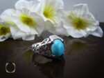 انگشتر فیروزه نیشابور مردانه خوش رنگ - کد 8680 - تصویر 6