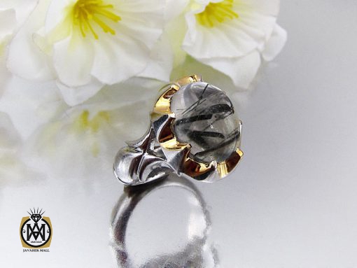 00 انگشتر کوارتز رُتایل مردانه اصل و معدنی - کد 8683 - تصویر 7