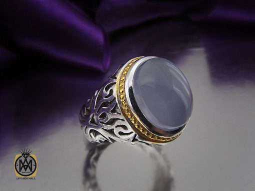 00 انگشتر عقیق یمن کبود مردانه - کد 8688 - تصویر 6