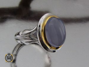 00 انگشتر عقیق یمن کبود مردانه - کد 8689 - تصویر 6