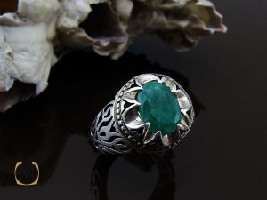 00 انگشتر زمرد اصل مردانه اصل و معدنی - کد 8693 - تصویر 6