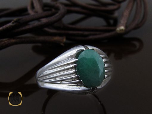 انگشتر زمرد مردانه اصل و معدنی - کد 8694 - تصویر 6