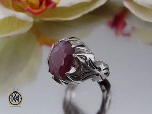 00 انگشتر یاقوت سرخ معدنی و اصل مردانه - کد 8698 - تصویر 6