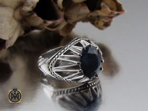 انگشتر یاقوت کبود آفریقایی مردانه - کد 8700 - تصویر 6