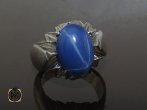 انگشتر یاقوت کبود استار مردانه - کد 8701 - تصویر 5