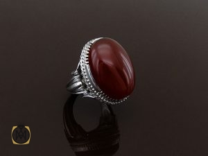 00 انگشتر عقیق یمن مردانه درشت - کد 8706 - تصویر 6