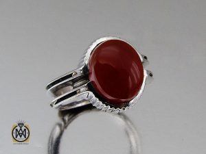 00 انگشتر عقیق یمن مردانه خوش رنگ - کد 8707 - تصویر 6