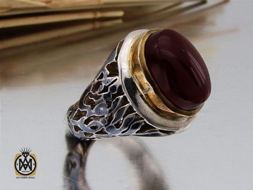 انگشتر عقیق یمن مردانه لوکس - کد 8708 - تصویر 6