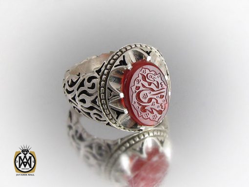 انگشتر عقیق یمن مردانه با حکاکی محمد نبی الرحمه استاد حیدر - کد 8599 - تصویر 7