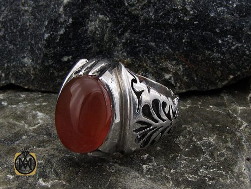 انگشتر عقیق یمن مردانه درشت  - کد 8713 - تصویر 6