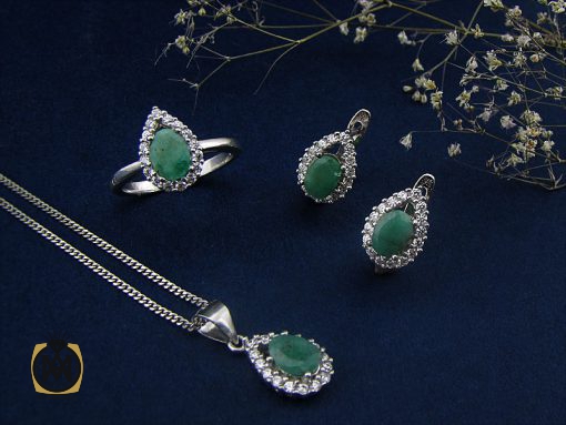 سرویس زمرد اصل زنانه طرح شادان - کد 7110 - تصویر 10