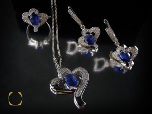 00 سرویس یاقوت کبود زنانه طرح گلبرگ - کد 7119 - تصویر 10