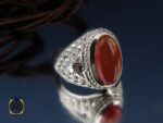 انگشتر عقیق یمن و یاقوت سرخ مردانه دست ساز - کد 8726 - تصویر 6