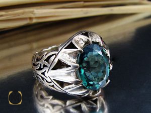 00 انگشتر توپاز سبز مردانه خوش رنگ - کد 8737 - تصویر 6