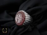 انگشتر عقیق یمن مردانه با حکاکی ان الحسین مصباح الهدی استاد حیدر - کد 8604 - تصویر 7
