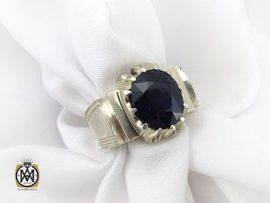 انگشتر یاقوت کبود آفریقایی مردانه هنر دست استاد باقرزاده - کد 8749 - تصویر 6