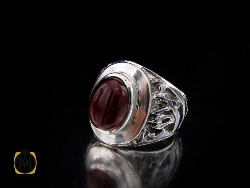 انگشتر عقیق یمن مردانه طرح اميری حسين نعم الامير - کد 8605 - تصویر 6