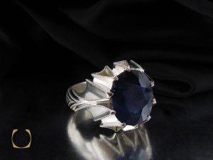 00 انگشتر یاقوت کبود آفریقایی مردانه هنر دست استاد باقرزاده - کد 8752 - تصویر 6
