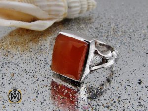 انگشتر عقیق یمن مردانه دست ساز - کد 8760 - تصویر 6