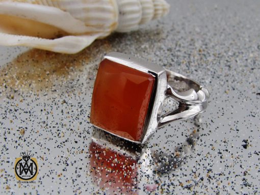 انگشتر عقیق یمن مردانه دست ساز - کد 8760 - تصویر 6