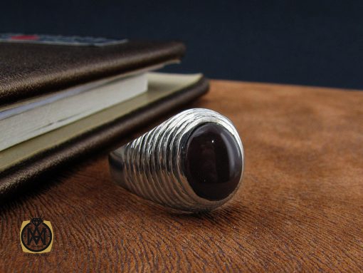 انگشتر عقیق یمن مردانه دست ساز - کد 8607 - تصویر 6