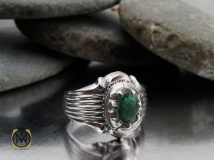 00 انگشتر زمرد زامبیا مردانه خوش رنگ - کد 8772 - تصویر 6