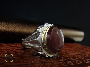 00 انگشتر عقیق یمن مردانه هنر دست استاد شرفیان – کد 8780 - تصویر 6