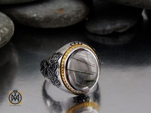 00 انگشتر کوارتز رُتایل مردانه دست ساز – کد 8788 - تصویر 6