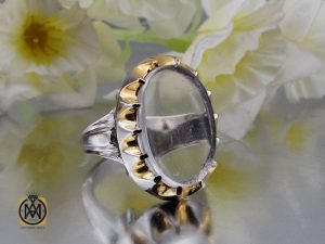 00 انگشتر دُر نجف مردانه شفاف دست ساز – کد 8789 - تصویر 6