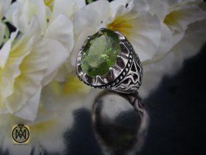 00 انگشتر نقره مردانه زبرجد اصل سبز خوش رنگ – کد 8790 - تصویر 6