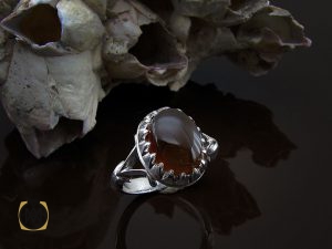 00 انگشتر جزع یمن مردانه اصل و معدنی - کد 8609 - تصویر 6