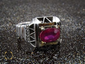 انگشتر یاقوت سرخ آفریقایی مردانه صفوی هنر دست استاد شرفیان – کد 8792 - تصویر 6