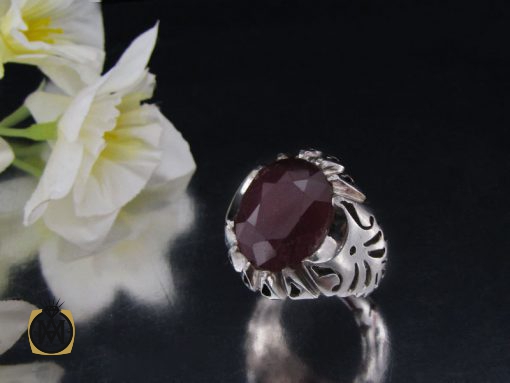 انگشتر یاقوت سرخ مردانه درشت دست ساز – کد 8798 - تصویر 6