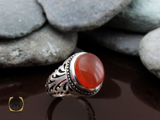 انگشتر عقیق یمن مردانه دست ساز - کد 8612 - تصویر 6