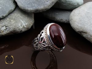 انگشتر عقیق یمن مردانه درشت و مرغوب - کد 8613 - تصویر 6