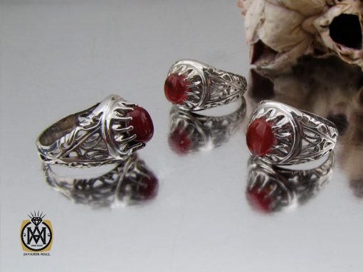 00 انگشتر عقیق یمن مردانه مدل شبکه - کد 8616 - تصویر 6