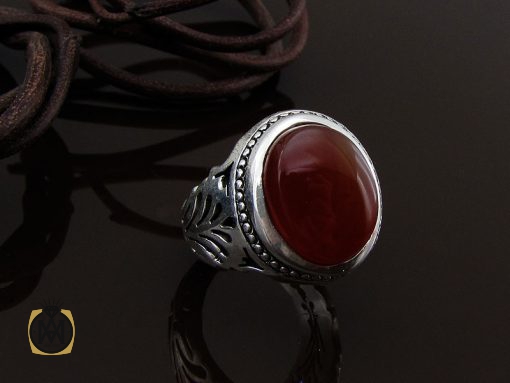 انگشتر عقیق یمن مردانه دست ساز - کد 8619 - تصویر 6