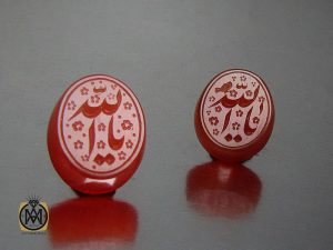00 نگین تک عقیق یمن با حکاکی یا الله هنر دست استاد طاها - کد 9035 - تصویر 5