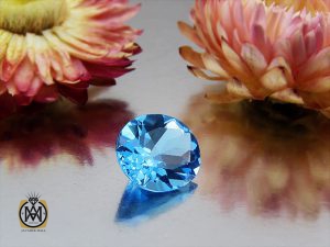 00 نگین تک توپاز آبی خوش رنگ و مرغوب - کد 9042 - تصویر 5