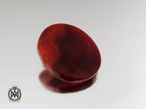 00 نگین تک عقیق قرمز خوش نقش - کد 9047 - تصویر 2