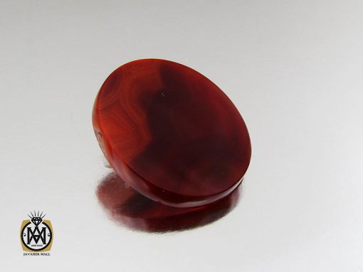 00 نگین تک عقیق قرمز خوش نقش - کد 9047 - تصویر 2