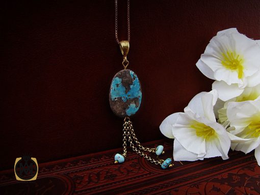 مدال فیروزه نیشابوری زنانه طرح آدرینا - کد 3120 - تصویر 5